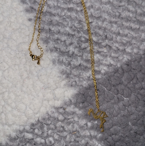 Geometric Flamingo Nexklace - Picture 2 of 3